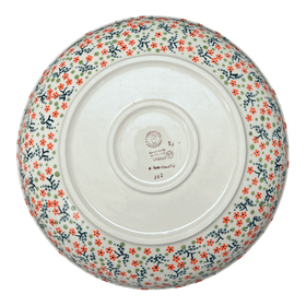 Polish Pottery 11.75" Shallow Salad Bowl (Peach Blossoms) | M173S-AS46 Additional Image at PolishPotteryOutlet.com