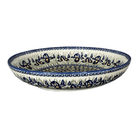 A picture of a Polish Pottery 11.75" Shallow Salad Bowl (Iris) | M173S-BAM as shown at PolishPotteryOutlet.com/products/11-75-shallow-salad-bowl-iris-m173s-bam
