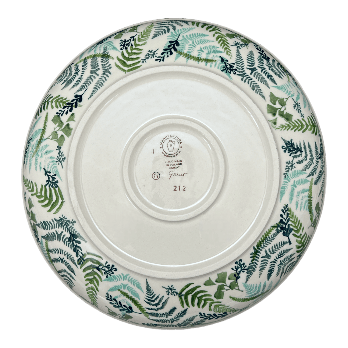 Bowl, Round, Shallow, Salad, 11.75" in "Scattered Ferns" by Manufaktura | M173S-GZ39