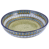 Polish Pottery 11.75" Shallow Salad Bowl (Blue Bells) | M173S-KLDN at PolishPotteryOutlet.com