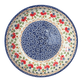 Polish Pottery 11.75" Shallow Salad Bowl (Mediterranean Blossoms) | M173S-P274 Additional Image at PolishPotteryOutlet.com
