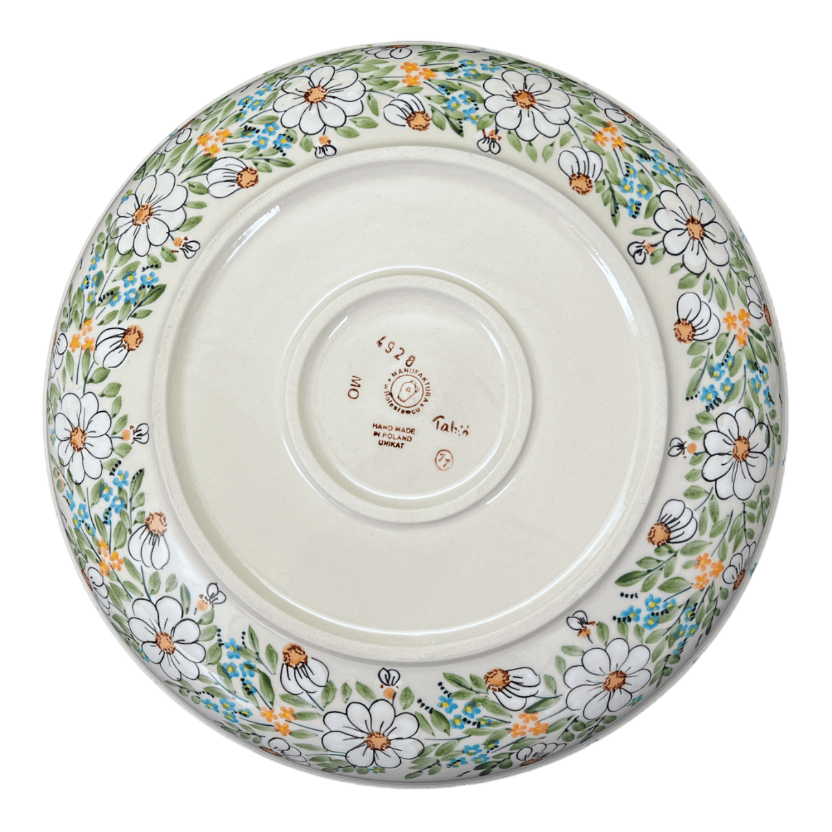 Bowl, Round, Shallow, Salad, 11.75" in "Daisy Bouquet" by Manufaktura | M173S-TAB3