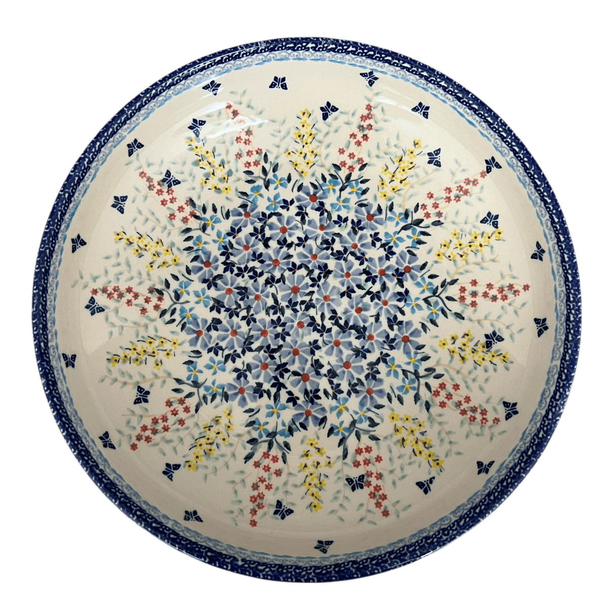 Bowl, Round, Shallow, Salad, 11.75" in "Butterfly Bounty" by Manufaktura | M173S-WK76