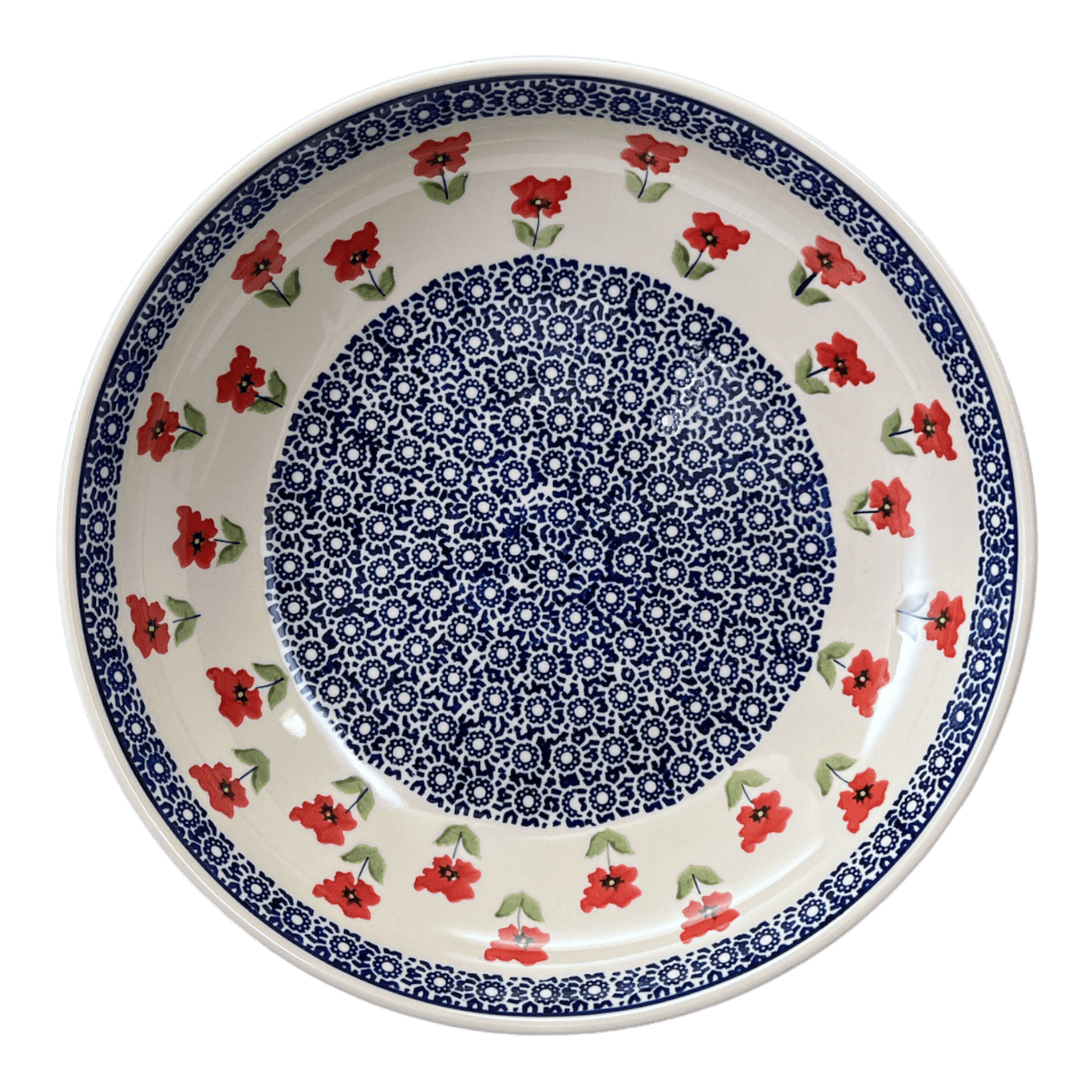 Bowl, Round, Shallow, Salad, 11.75" in "Poppy Garden" by Manufaktura | M173T-EJ01