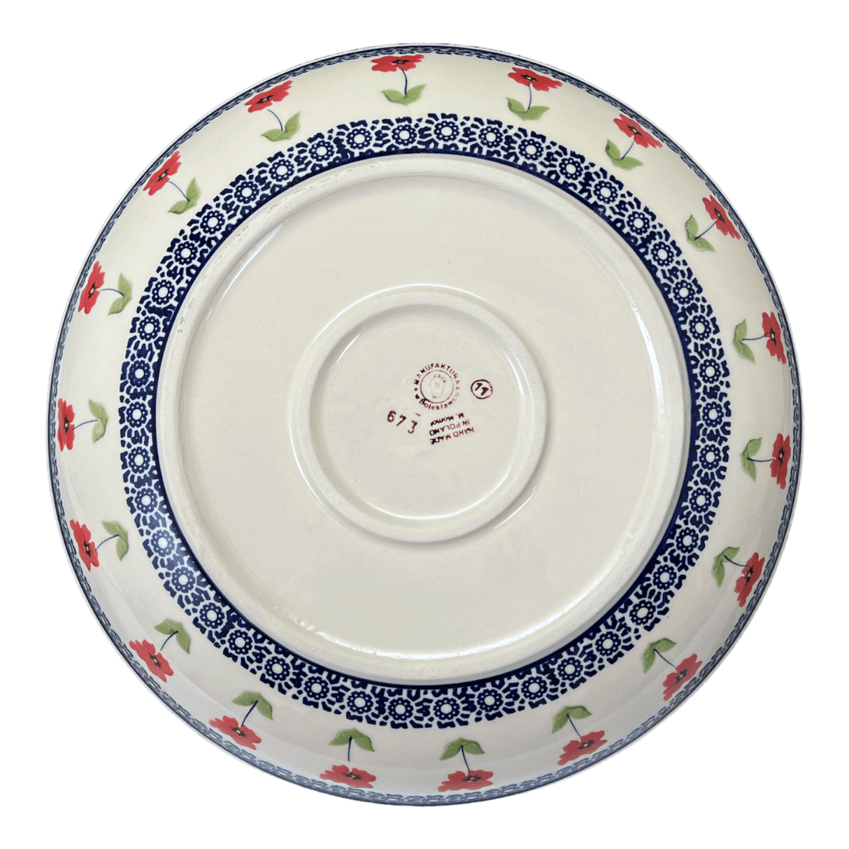 Bowl, Round, Shallow, Salad, 11.75" in "Poppy Garden" by Manufaktura | M173T-EJ01