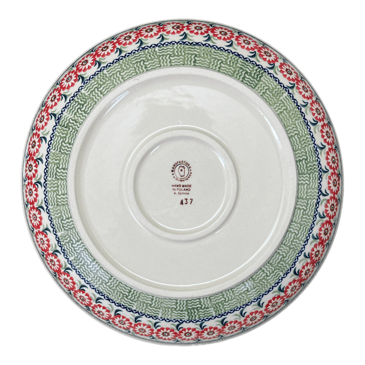 Bowl, Round, Shallow, Salad, 11.75" in "Woven Reds" by Manufaktura | M173T-P181