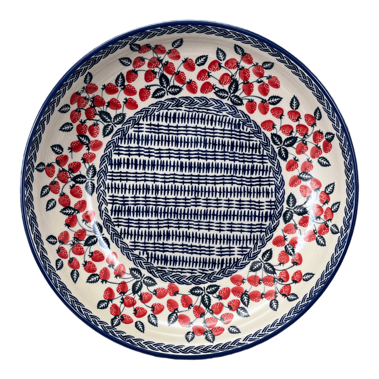 Bowl, Round, Shallow, Salad, 11.75" in "Fresh Strawberries" by Manufaktura | M173U-AS70