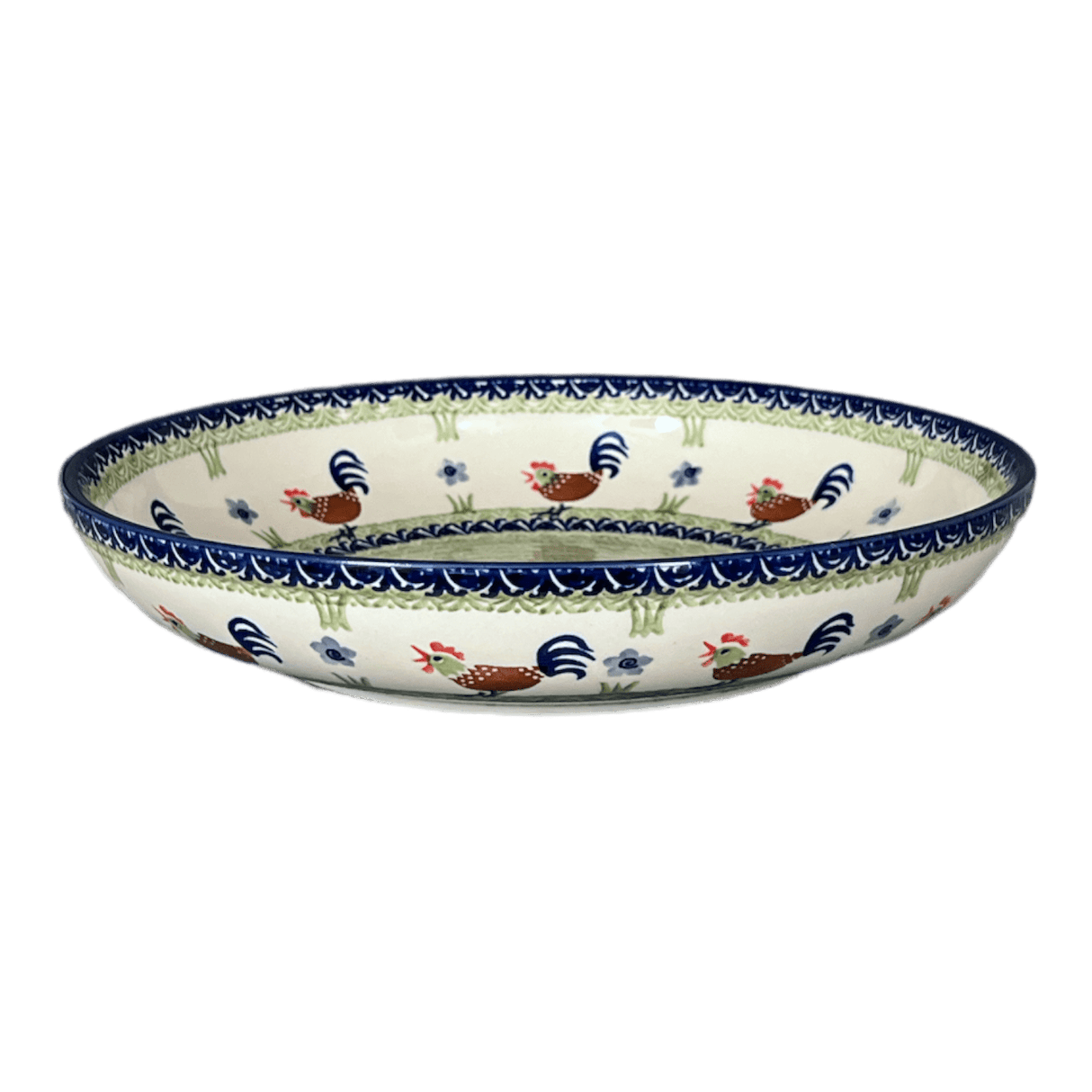 Bowl, Round, Shallow, Salad, 11.75" in "Chicken Dance" by Manufaktura | M173U-P320