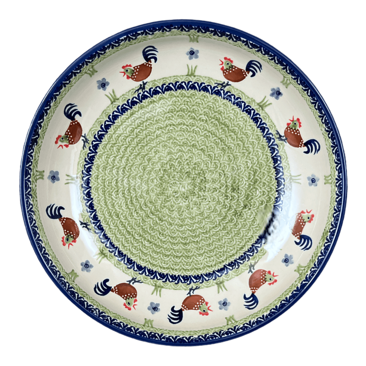 Bowl, Round, Shallow, Salad, 11.75" in "Chicken Dance" by Manufaktura | M173U-P320