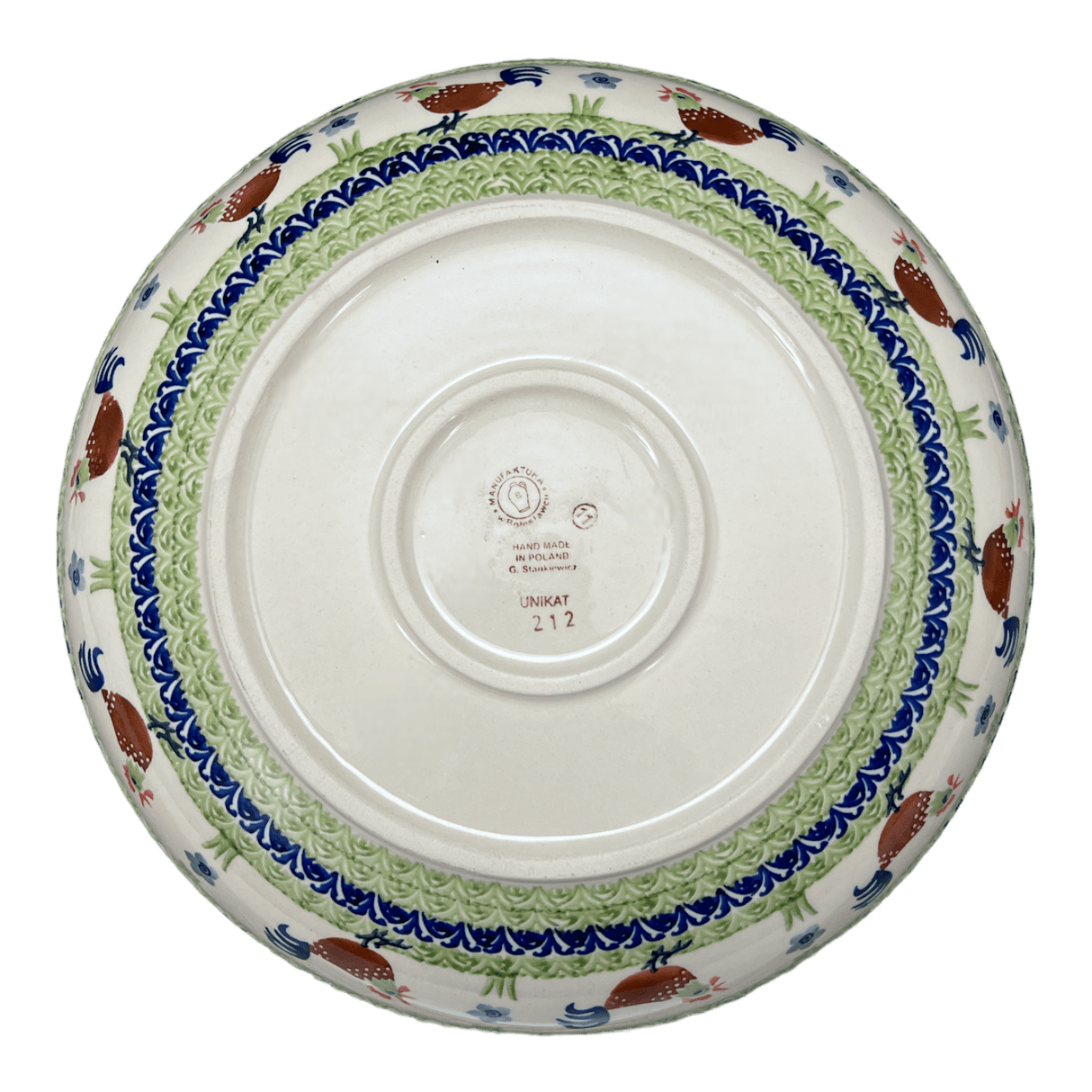Bowl, Round, Shallow, Salad, 11.75" in "Chicken Dance" by Manufaktura | M173U-P320