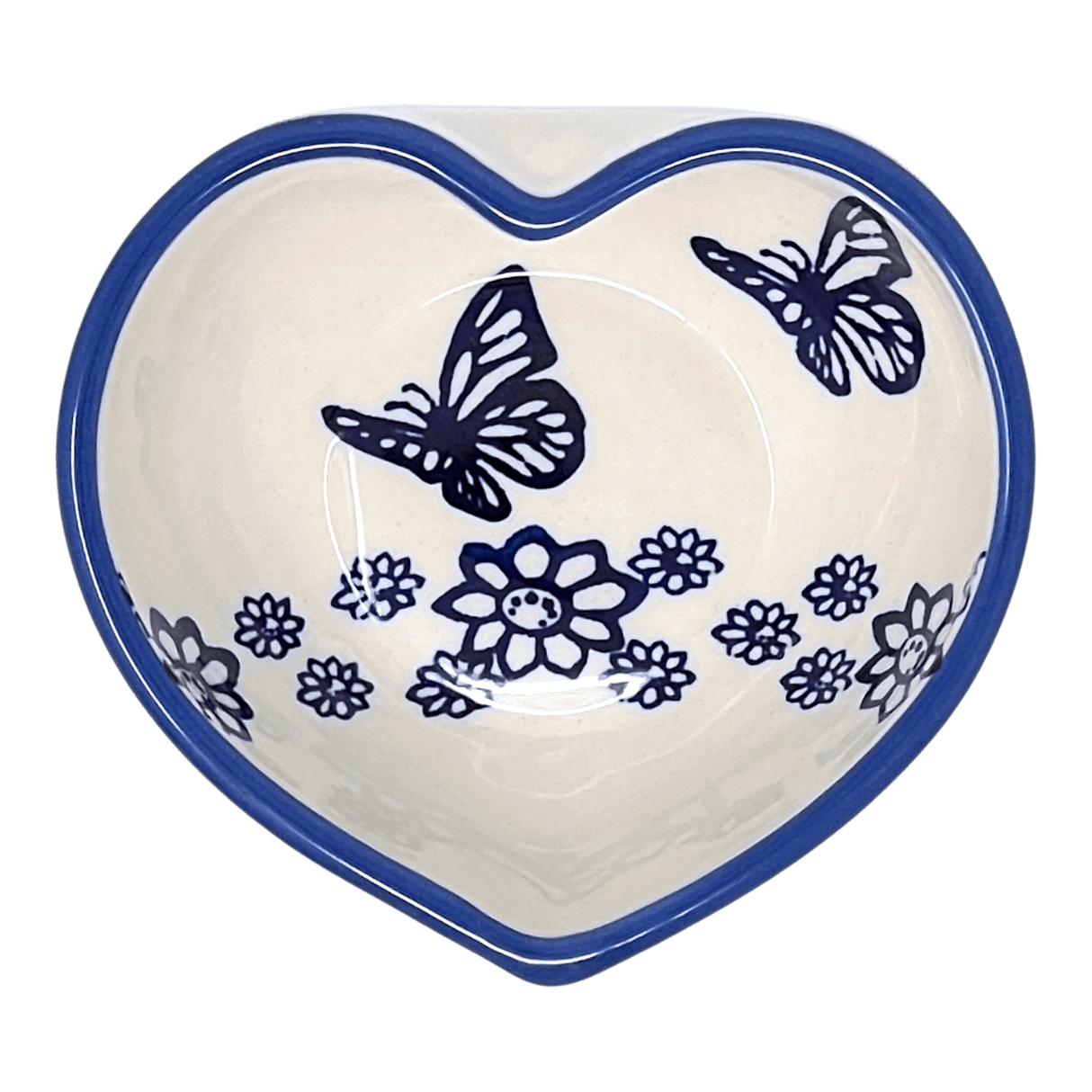Bowl, Heart-Shaped, 4" in "Butterfly Garden" by Manufaktura | M187T-MOT1