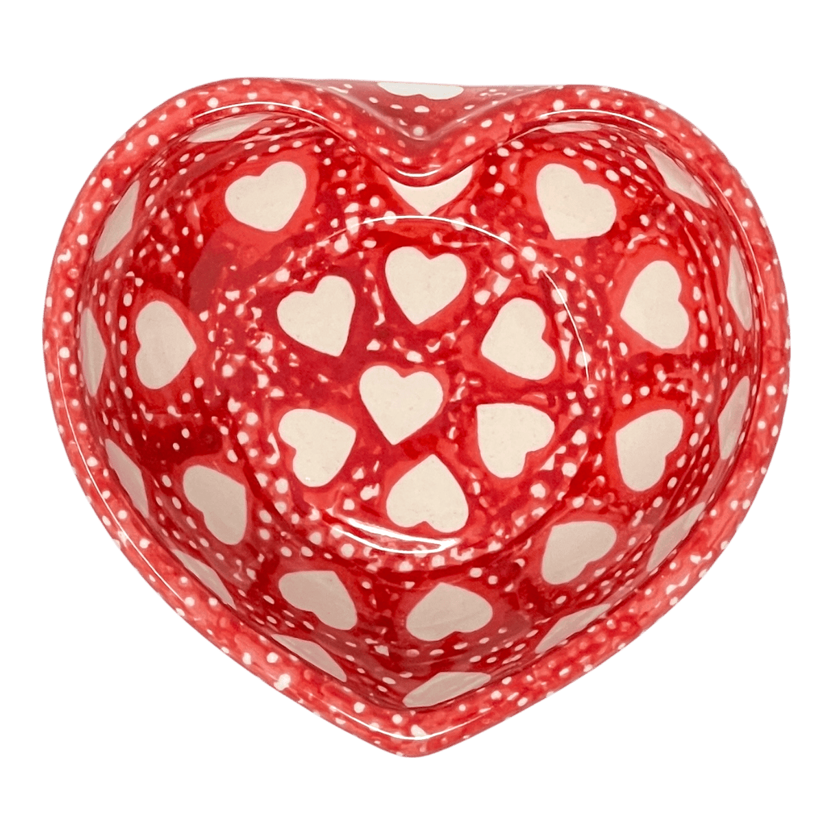 Bowl, Heart-Shaped, 4" in "Torrent of Hearts Red" by Manufaktura | M187T-SEMC