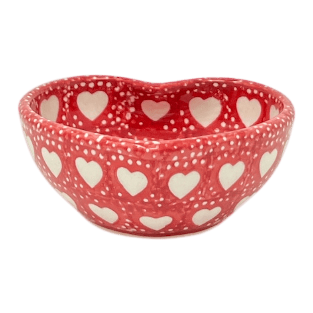 Bowl, Heart-Shaped, 4" in "Torrent of Hearts Red" by Manufaktura | M187T-SEMC