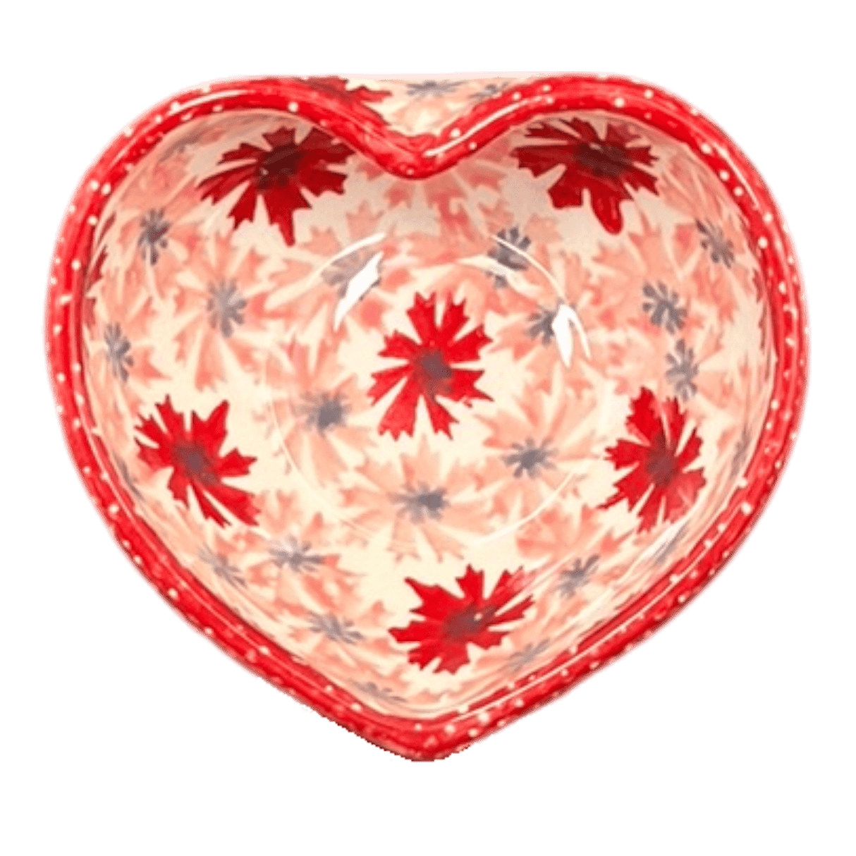 Bowl, Heart-Shaped, 4" in "Scarlet Daisy" by Manufaktura | M187U-AS73