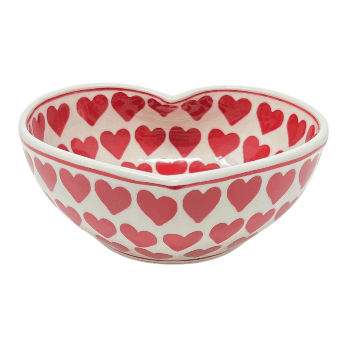Bowl, Heart-Shaped, Large, 6.75" x 7" in "Whole Hearted Red" by Manufaktura | M189T-SEDC