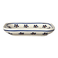 A picture of a Polish Pottery Soap Dish (Petite Floral) | M191T-64 as shown at PolishPotteryOutlet.com/products/rectangular-soap-dish-petite-floral-m191t-64
