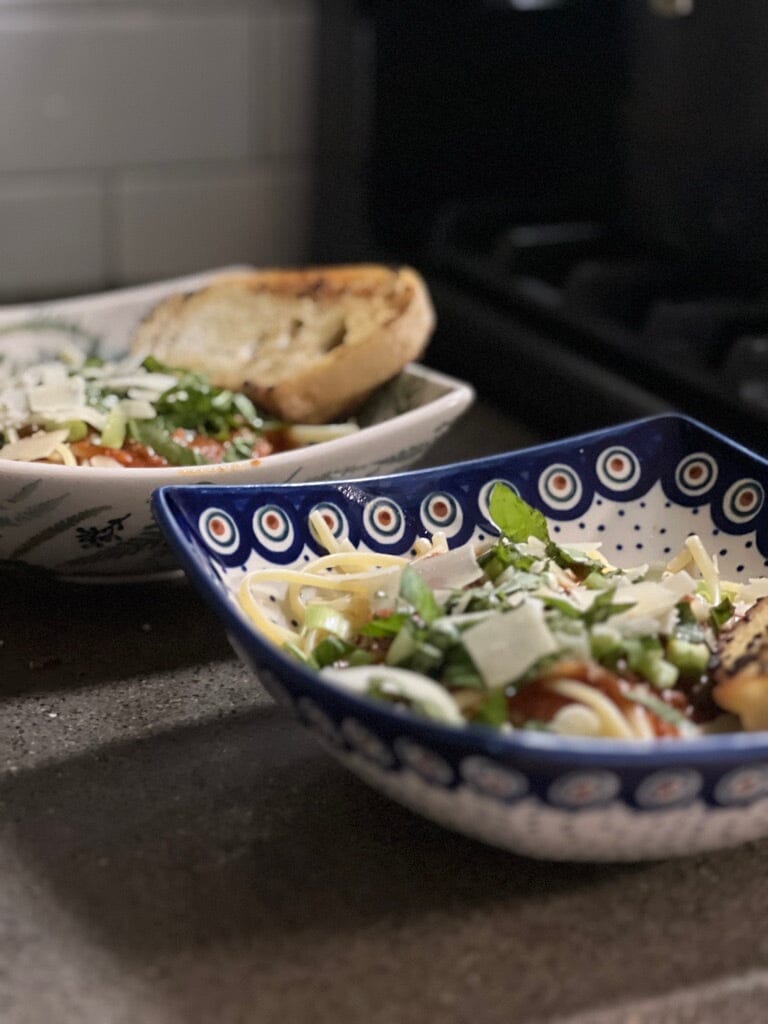 Bowl, Square, Nut, Medium, 7.75" in "Peacock Dot" by Manufaktura | M113U-54K