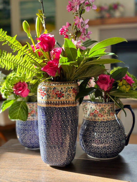 Vase, Tall, 11.75" in "Ruby Duet" by Manufaktura | W044S-DPLC