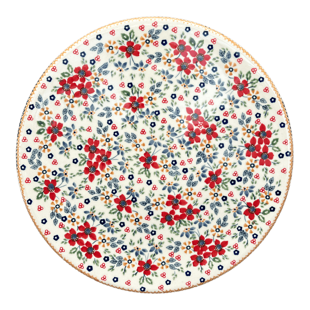 Platter, Round, Chip & Dip, 12.75" in "Ruby Bouquet" by Manufaktura | N007S-DPCS