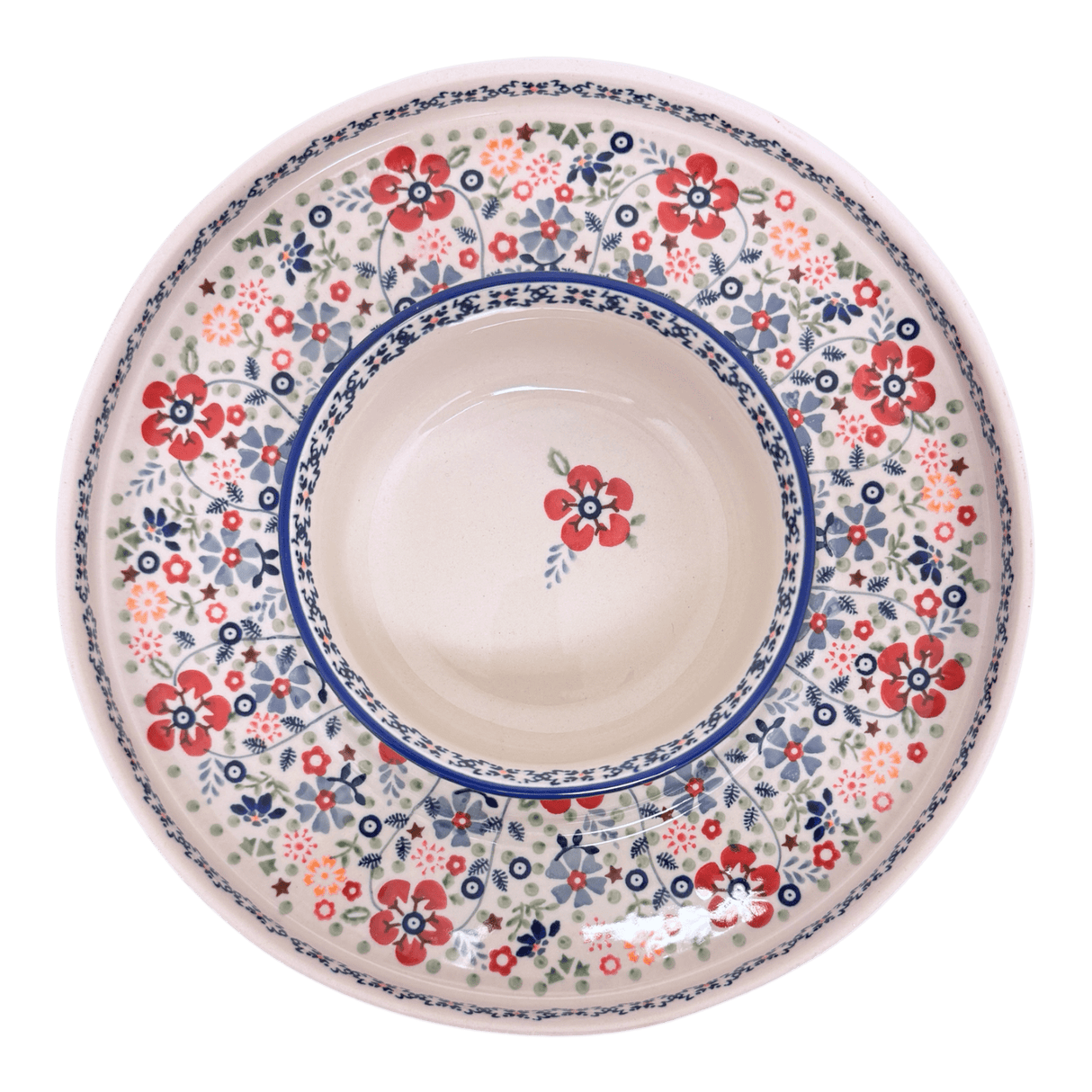 Platter, Round, Chip & Dip, 12.75" in "Full Bloom" by Manufaktura | N007S-EO34