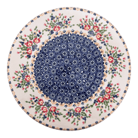 A picture of a Polish Pottery Chip and Dip Platter (Poppy Persuasion) | N007S-P265 as shown at PolishPotteryOutlet.com/products/13-cake-plate-hors-doeuvres-combo-poppy-persuasion-n007s-p265