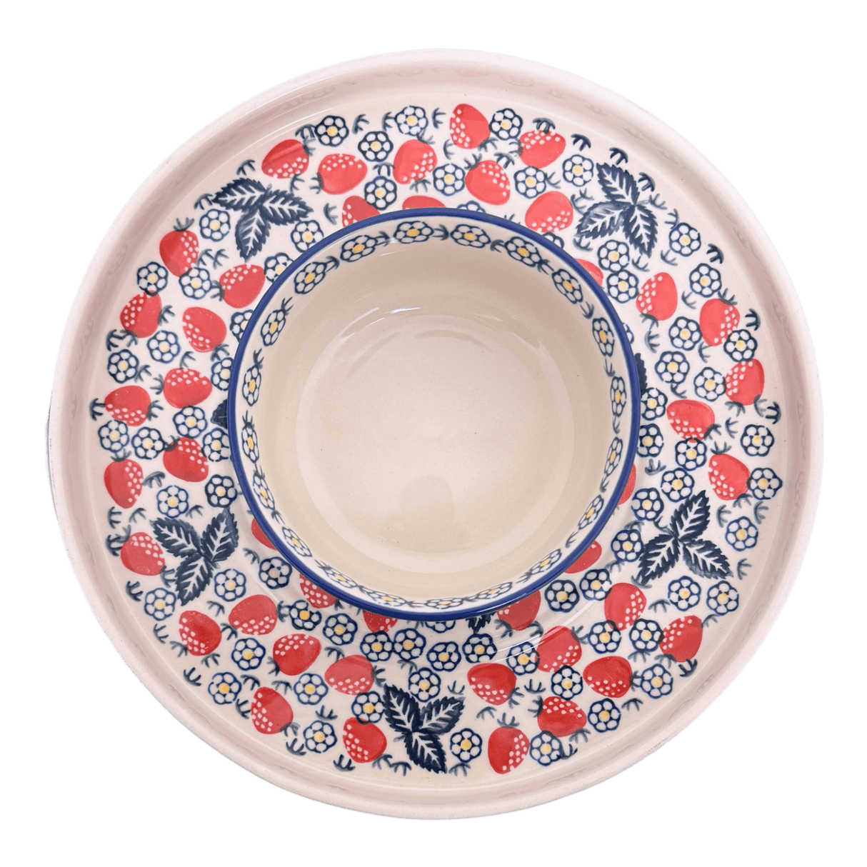 Platter, Round, Chip & Dip, 12.75" in "Strawberry Fields" by Manufaktura | N007U-AS59