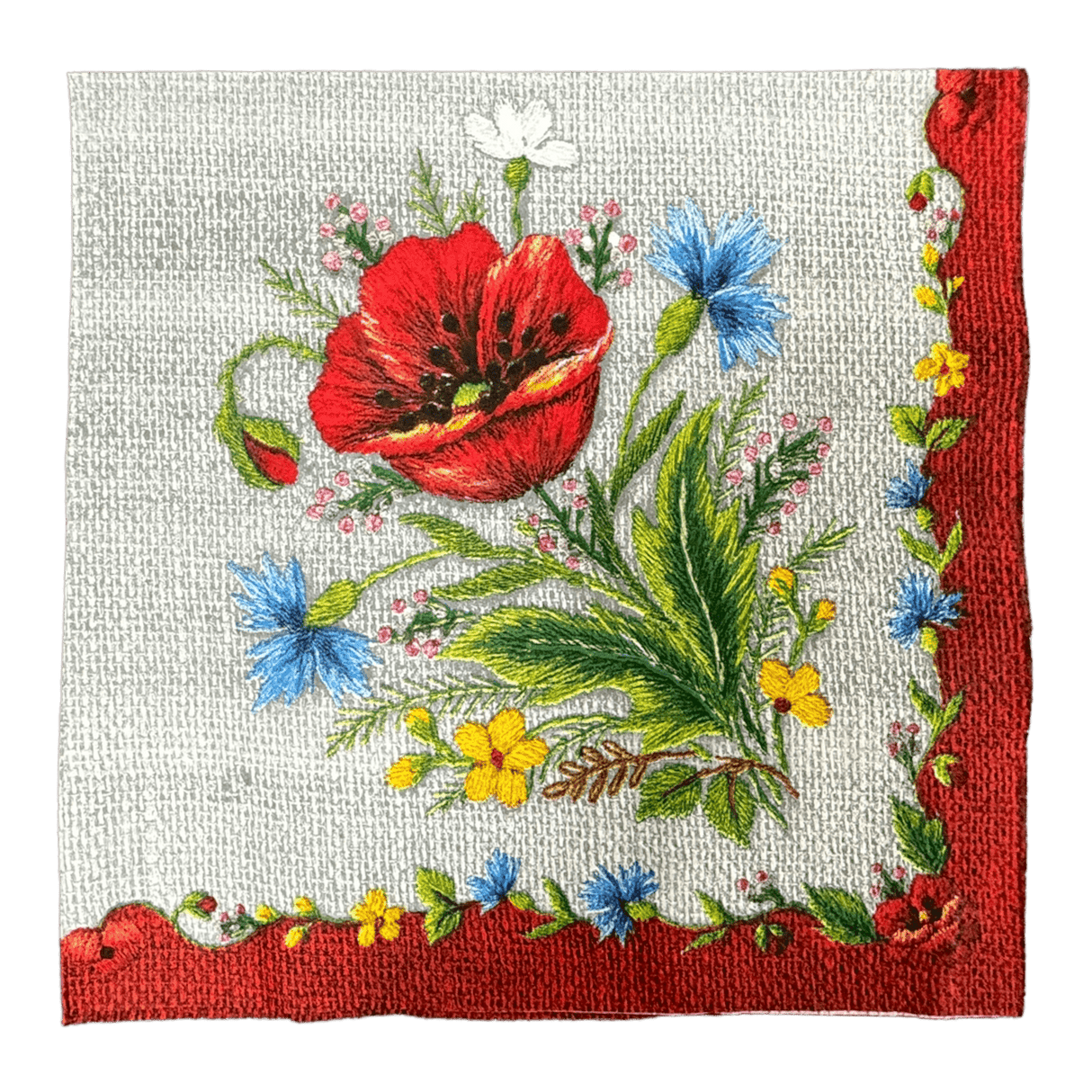 Paper Dinner Napkins in "Poppy on Grey" by MAKI | NAPKIN-POG