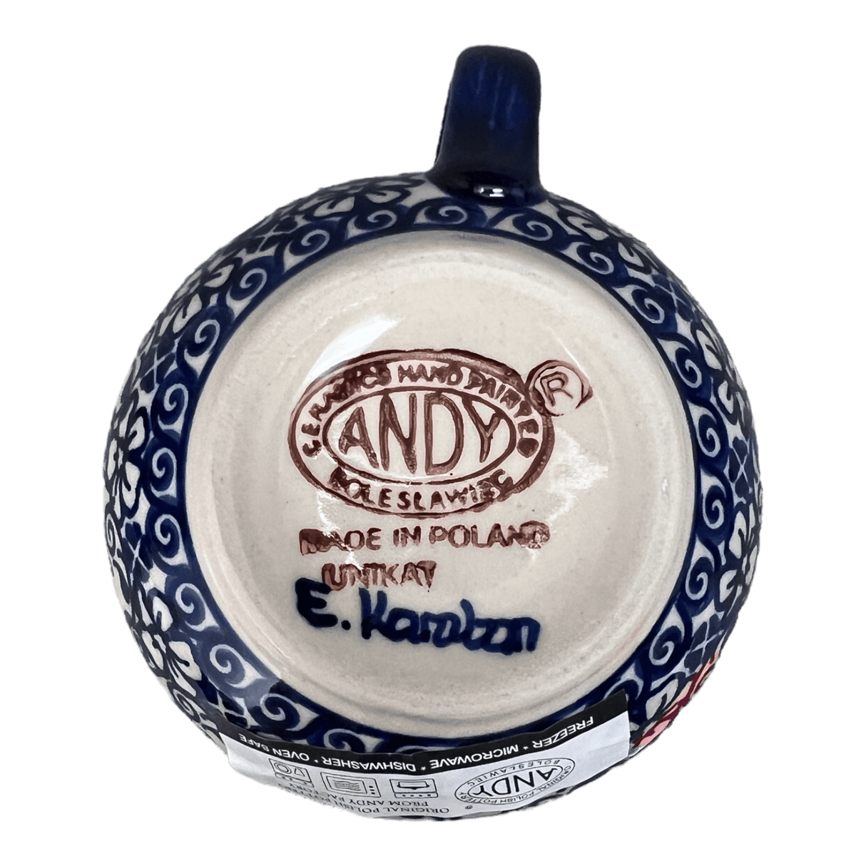 Mug, Belly Mug, 16 oz Large in "Butterfly Blues" by Andy | NDA10-17