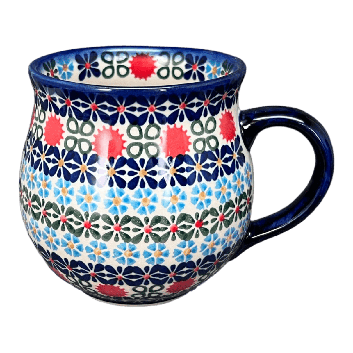 Mug, Belly Mug, 16 oz Large in "Pom-Pom Flower" by Andy | NDA10-30