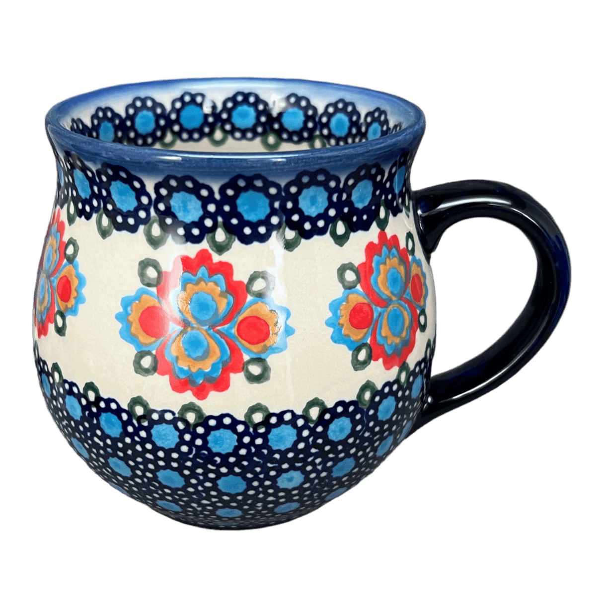 Mug, Belly Mug, 16 oz Large in "Polish Bouquet" by Andy | NDA10-82