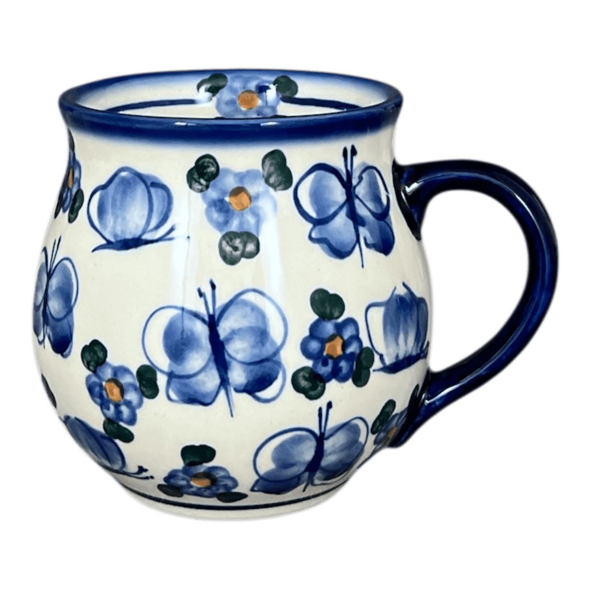 Mug, Belly Mug, 16 oz Large in "Butterfly Fantasy" by Andy | NDA10-A13