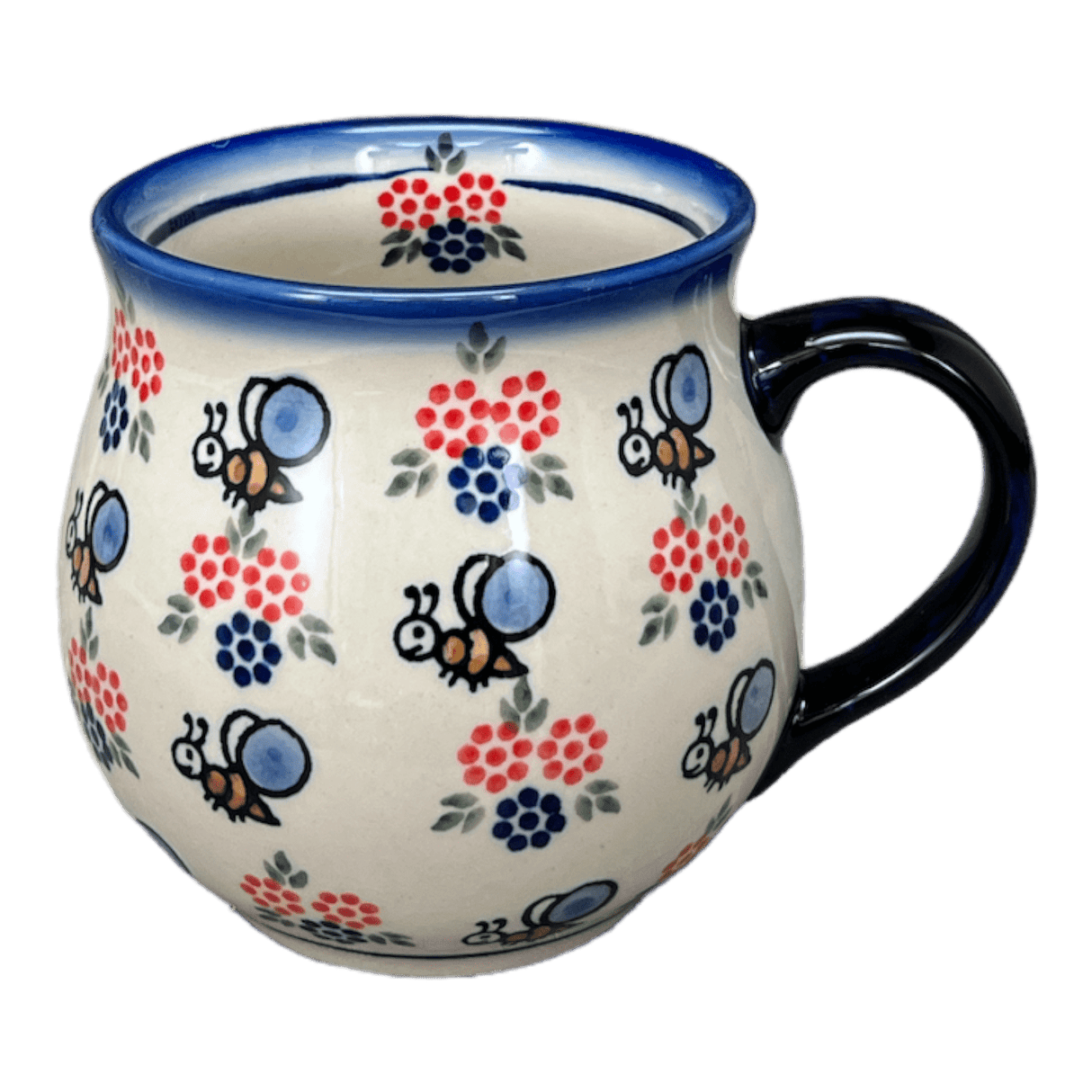 Mug, Belly Mug, 16 oz Large in "Bee's Knees" by Andy | NDA10-A2