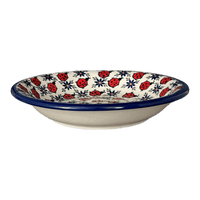 A picture of a Polish Pottery 9" Pasta Bowl (Lovely Ladybugs) | NDA112-18 as shown at PolishPotteryOutlet.com/products/9-pasta-bowl-lovely-ladybugs-nda112-18