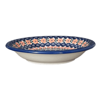 A picture of a Polish Pottery 9" Pasta Bowl (Zany Zinnia) | NDA112-35 as shown at PolishPotteryOutlet.com/products/9-pasta-bowl-zany-zinnia-nda112-35