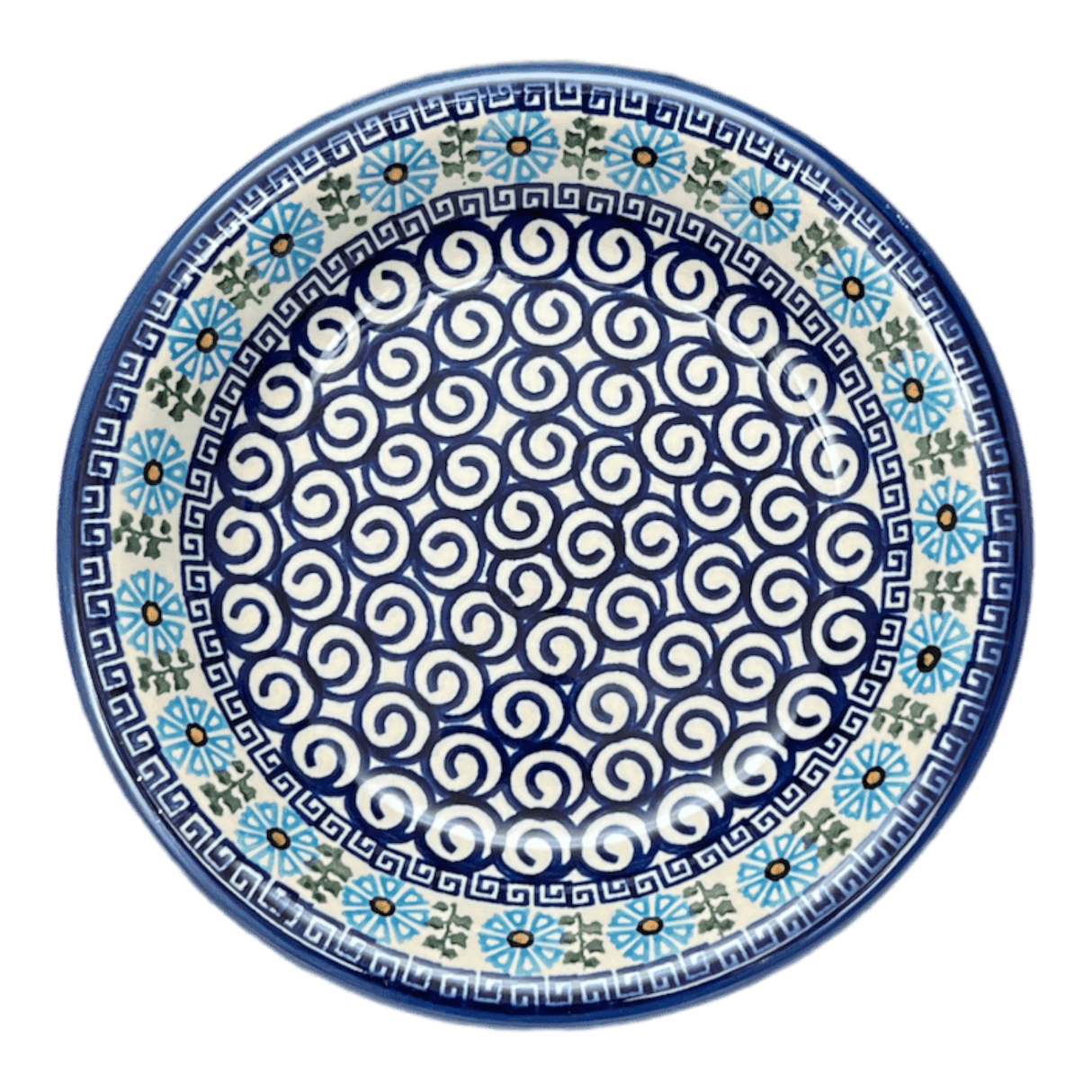 Bowl, Round, Pasta, 9" in "Blue Daisy Spiral" by Andy | NDA112-38