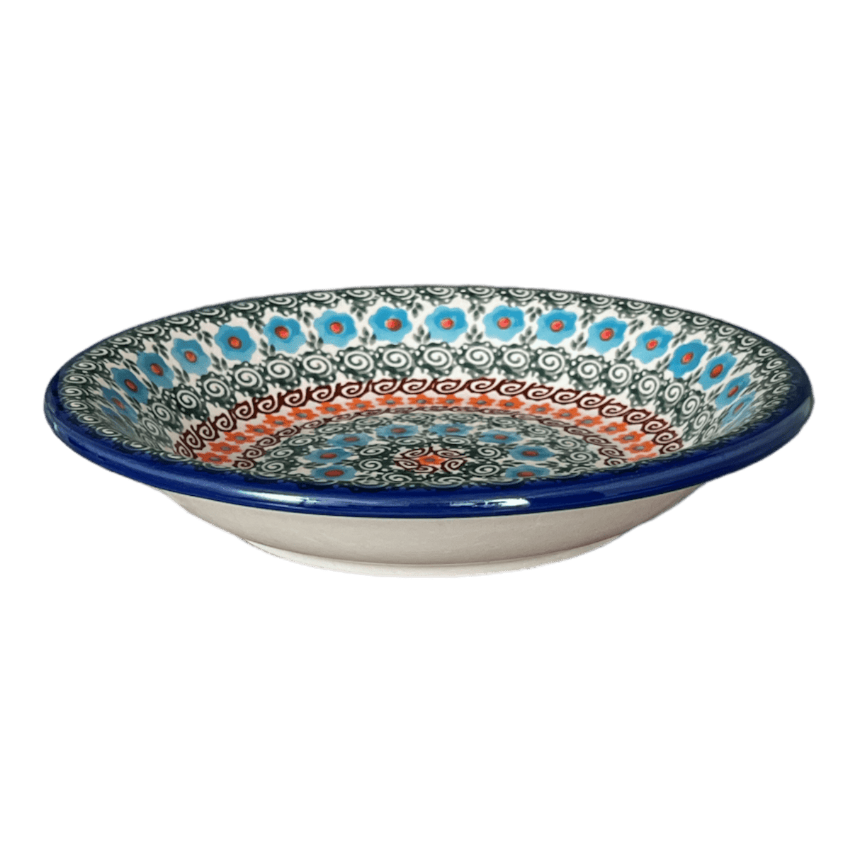 Bowl, Round, Pasta, 9" in "Teal Pompons" by Andy | NDA112-62
