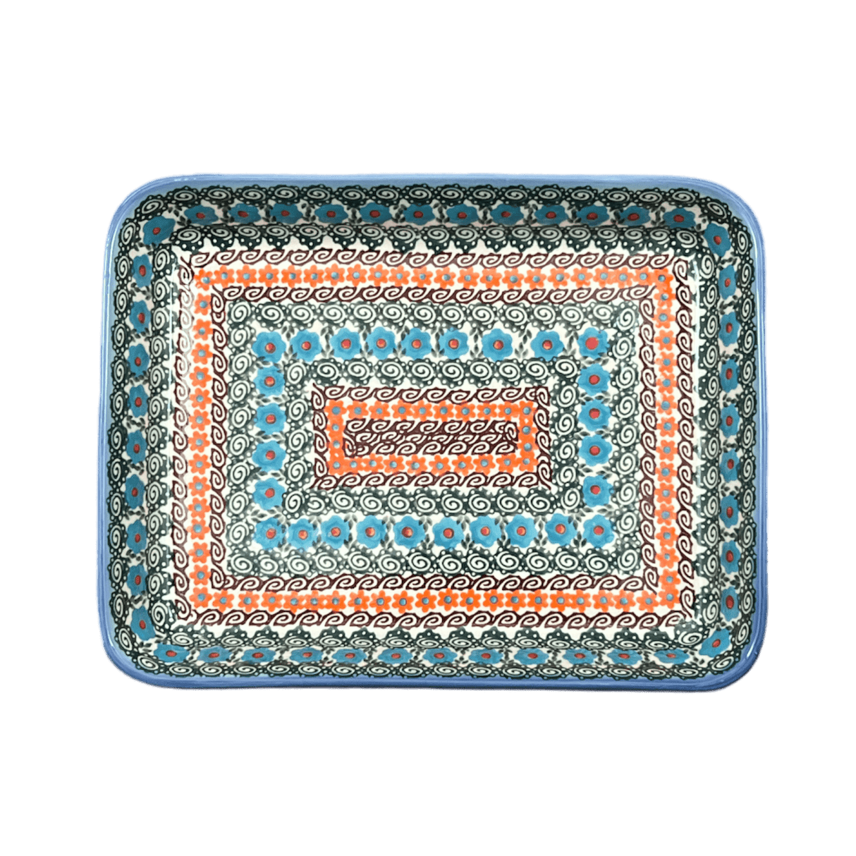 Baker, Rectangular, 9" x 11.5" in "Teal Pompons" by Andy | NDA127-62