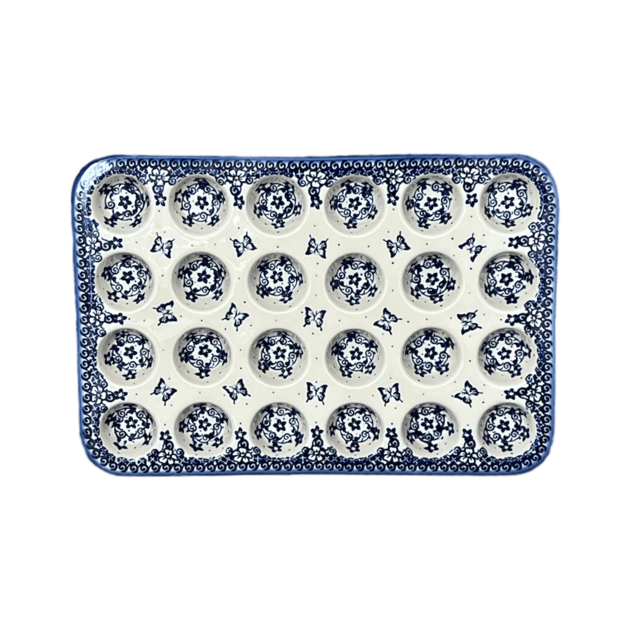 Muffin Pan, 24 Cup Mini, 17" x 11.25" in "Butterfly Blues" by Andy | NDA168-17
