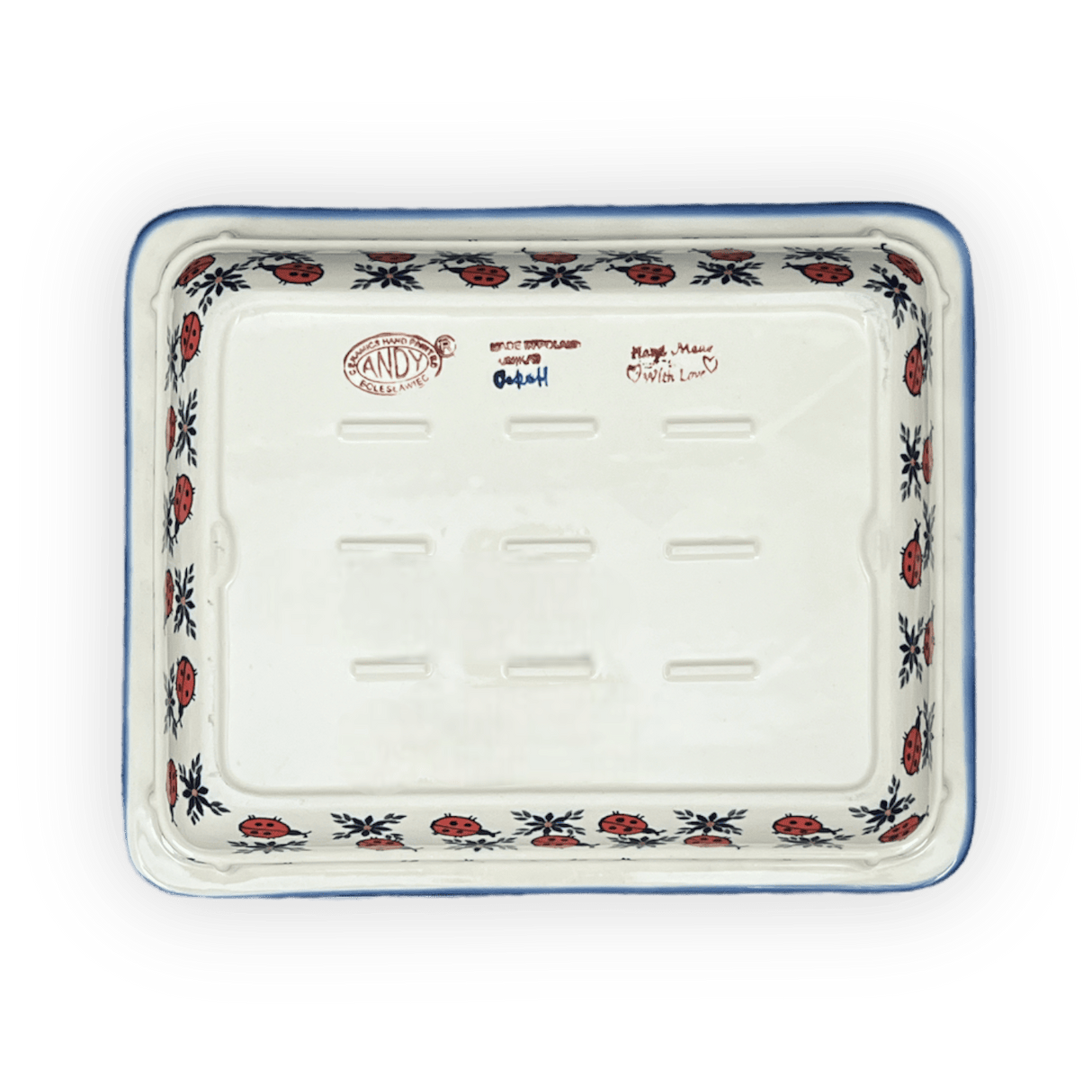 Rectangular Baking Dish, 10.25" x 12.5" in "Lovely Ladybugs" by Andy | NDA264-18