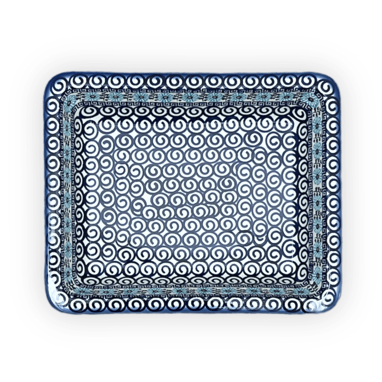 Rectangular Baking Dish, 10.25" x 12.5" in "Blue Daisy Spiral" by Andy | NDA264-38