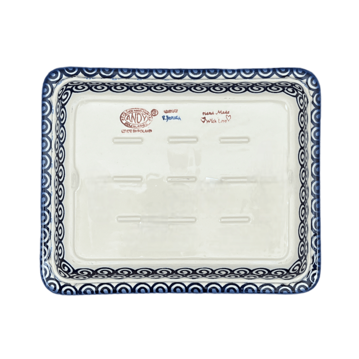 Rectangular Baking Dish, 10.25" x 12.5" in "Blue Daisy Spiral" by Andy | NDA264-38