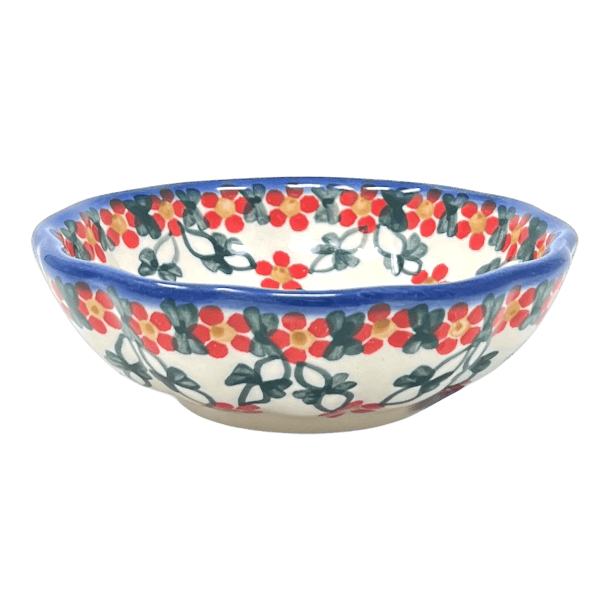 Bowl, Round, Blossom, 5" in "Red Lattice" by Andy | NDA268-20