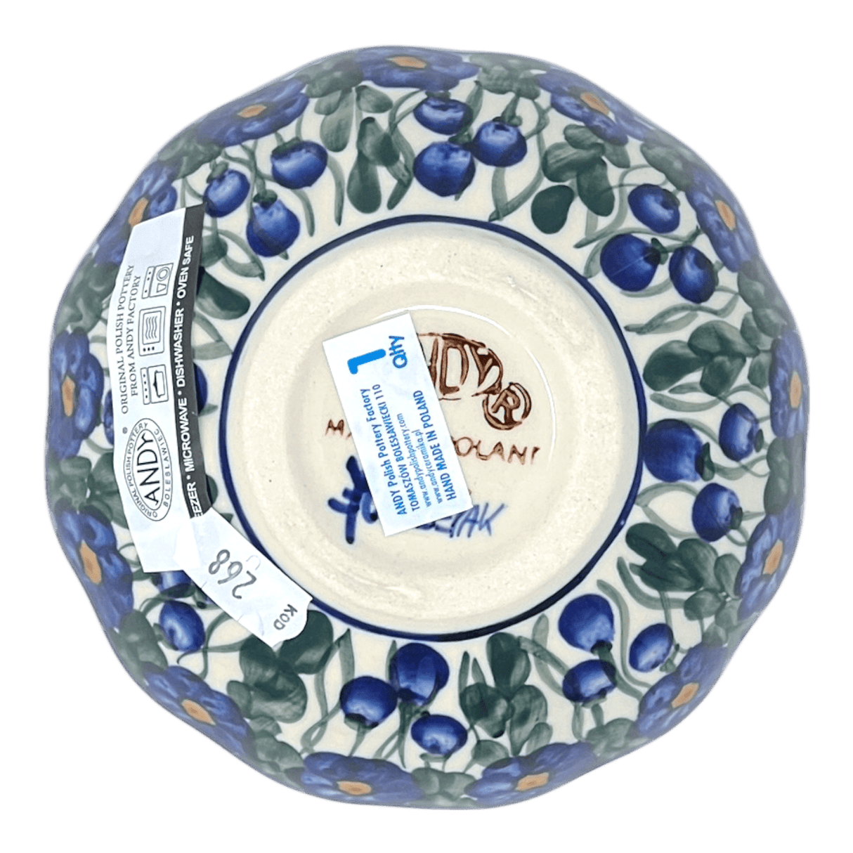 Bowl, Round, Blossom, 5" in "Blue Cascade" by Andy | NDA268-A31