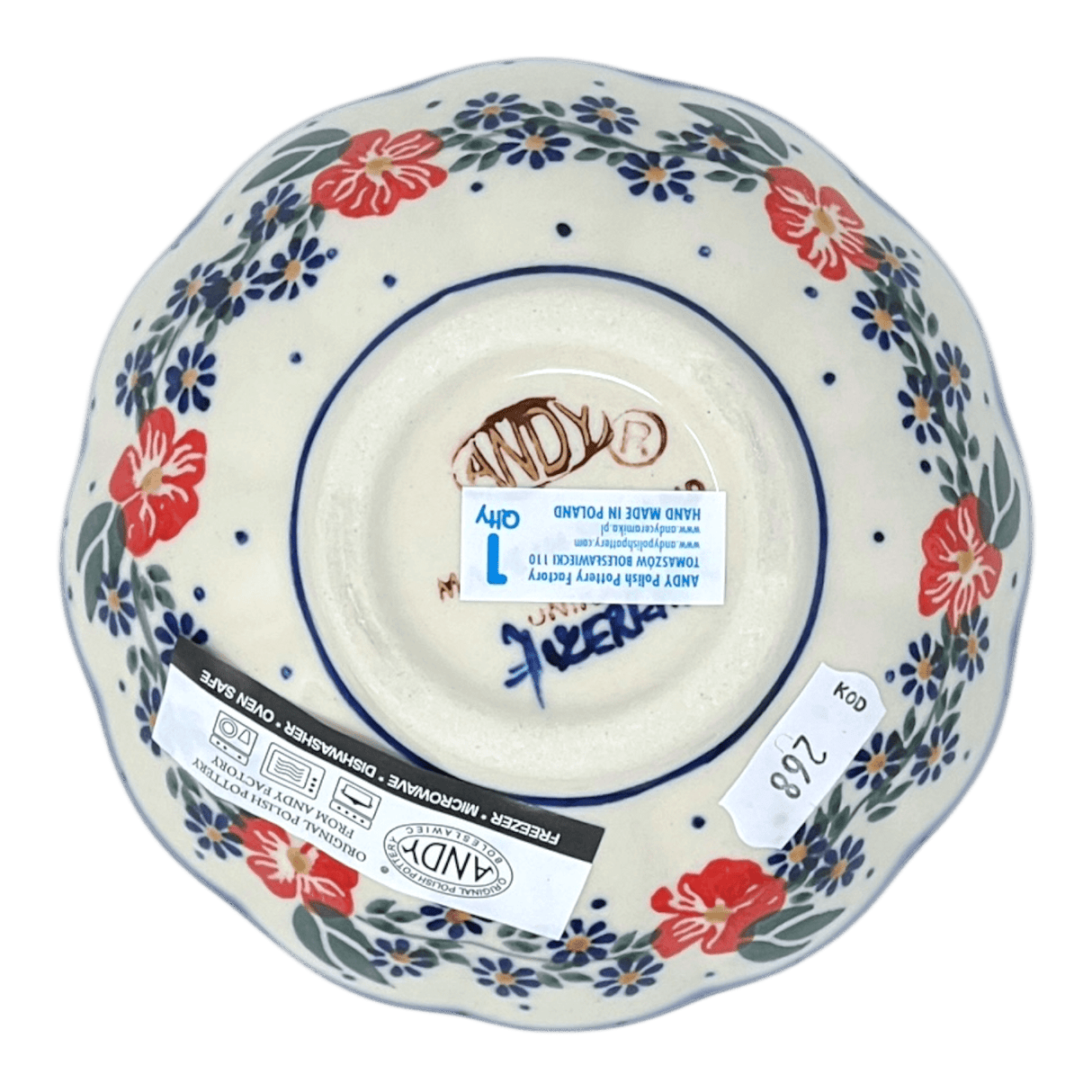 Bowl, Round, Blossom, 5" in "Red Floral Vine" by Andy | NDA268-A56