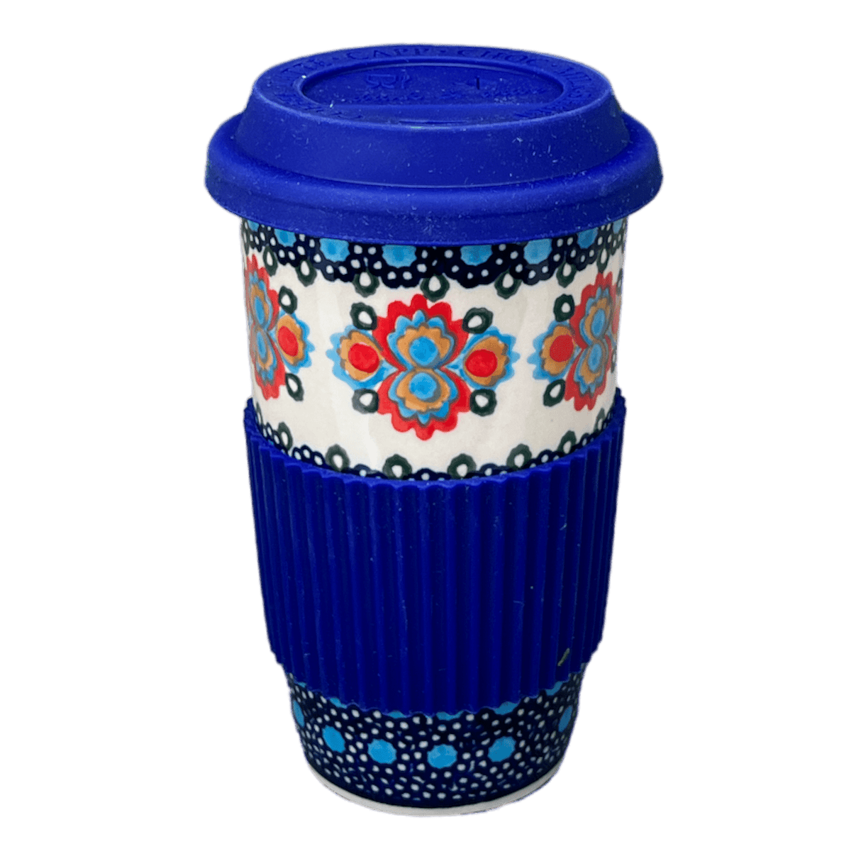 Mug, Travel, 14 oz in "Polish Bouquet" by Andy | NDA281-82