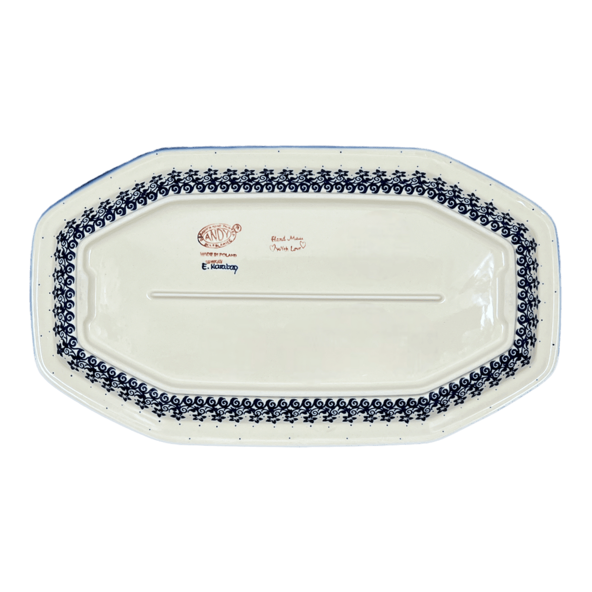 Tray, Platter, Angular, 10.5" x 18.5" in "Butterfly Blues" by Andy | NDA333-17