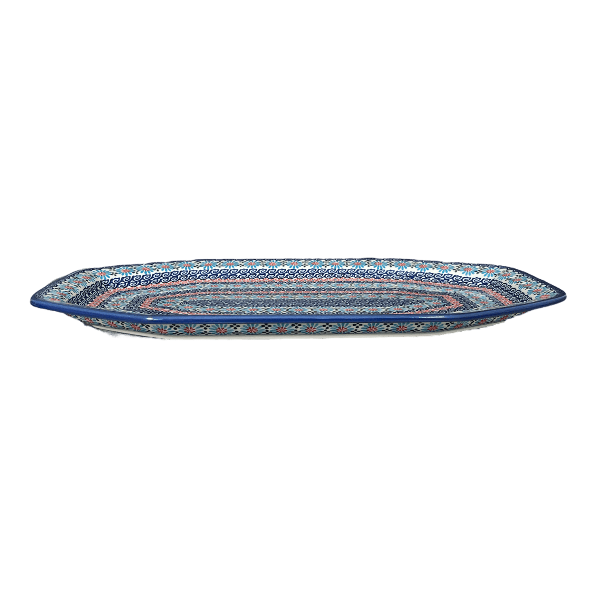 Tray, Platter, Angular, 10.5" x 18.5" in "Daisy Waves" by Andy | NDA333-3