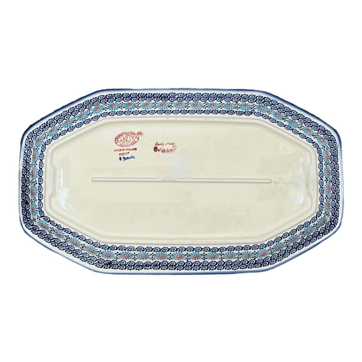 Tray, Platter, Angular, 10.5" x 18.5" in "Daisy Waves" by Andy | NDA333-3