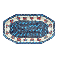 A picture of a Polish Pottery 10.5" x 18.5" Angular Tray (Polish Bouquet) | NDA333-82 as shown at PolishPotteryOutlet.com/products/10-5-x-18-5-angular-tray-polish-bouquet-nda333-82