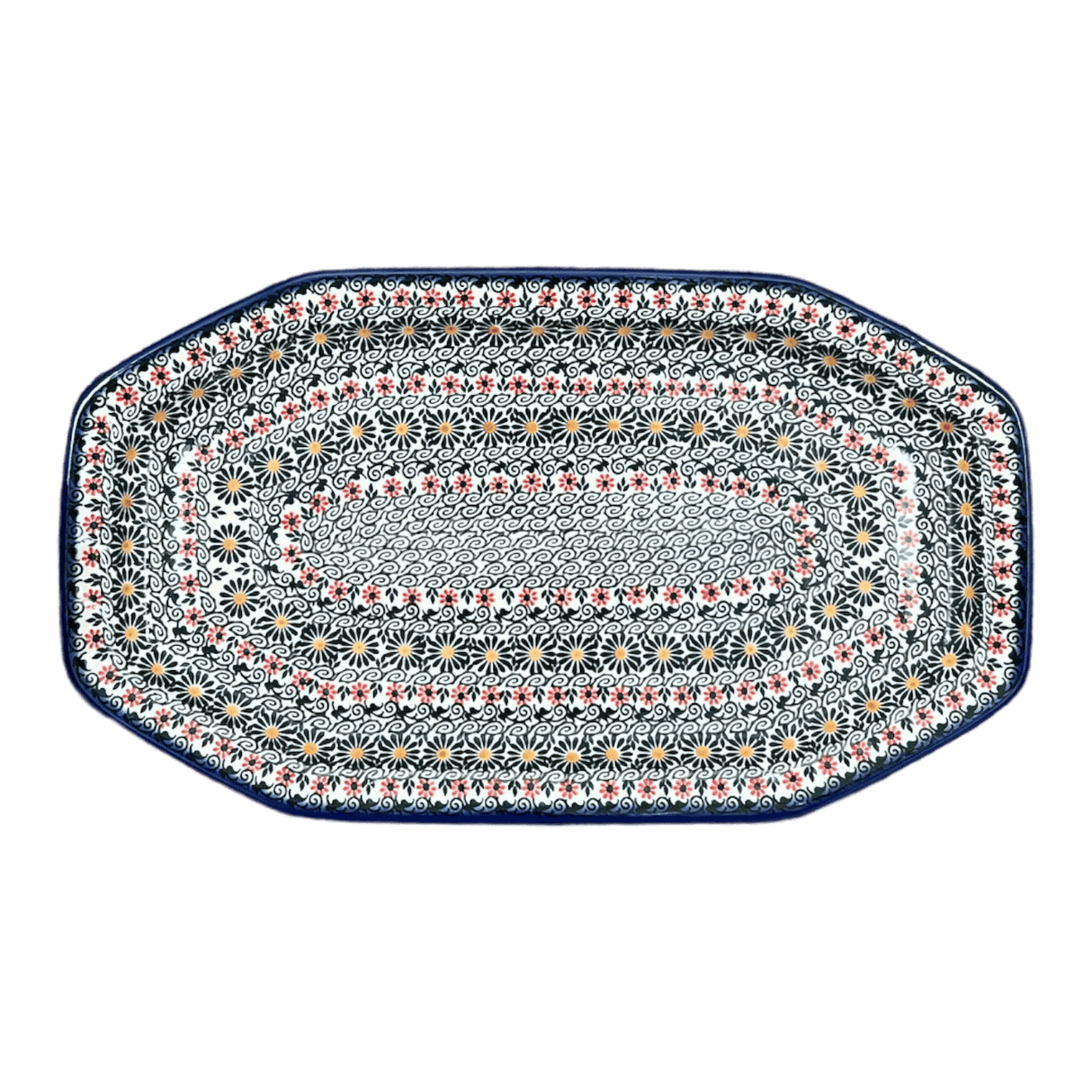 Tray, Platter, Angular, 10.5" x 18.5" in "Garden Breeze" by Andy | NDA333-A48